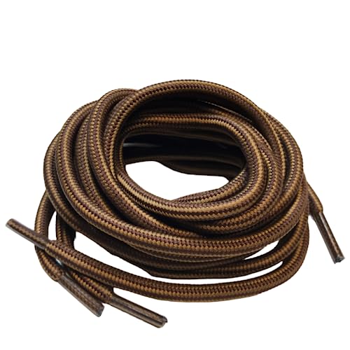 bq B&Q 3 pairs Heavy duty durable non slip round boot shoe laces shoelaces for hiking walking construction safety work (48" (120cm), Dark light/brown) - Image 4
