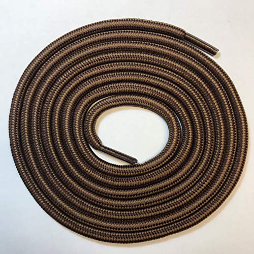 bq B&Q 3 pairs Heavy duty durable non slip round boot shoe laces shoelaces for hiking walking construction safety work (48" (120cm), Dark light/brown) - Image 2