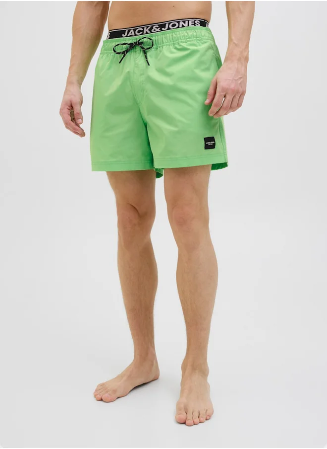 جاك اند جونز Mid Rise Regular Fit Swim Shorts
