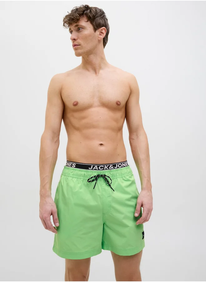 جاك اند جونز Mid Rise Regular Fit Swim Shorts
