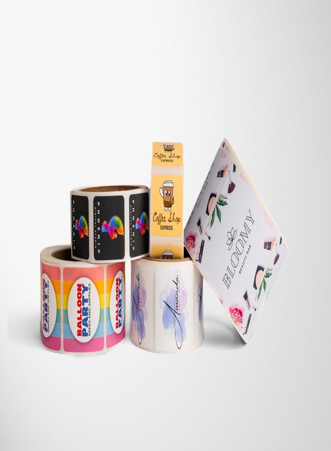 CustomBrandWare صمم ملصقاتك الخاصة - أي تصميم + شعار - خصص ملصقات عملك - أكثر من 50 لفة - أشكال وأحجام وخلفيات متعددة، ملصقات نصية - ملصقات لامعة/غير لامعة (دائرة 2.5 بوصة) - Image 3