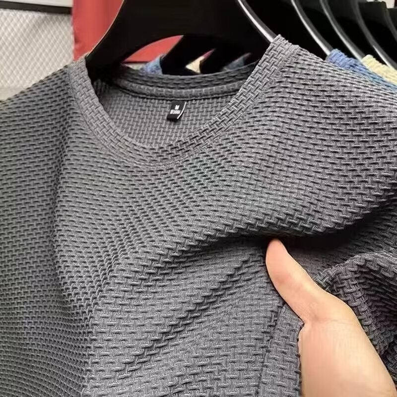 Bamboo Mesh Ice Silk T-Shirt Men'S Sweat-Absorbent Thin Half-Sleeve - Image 3