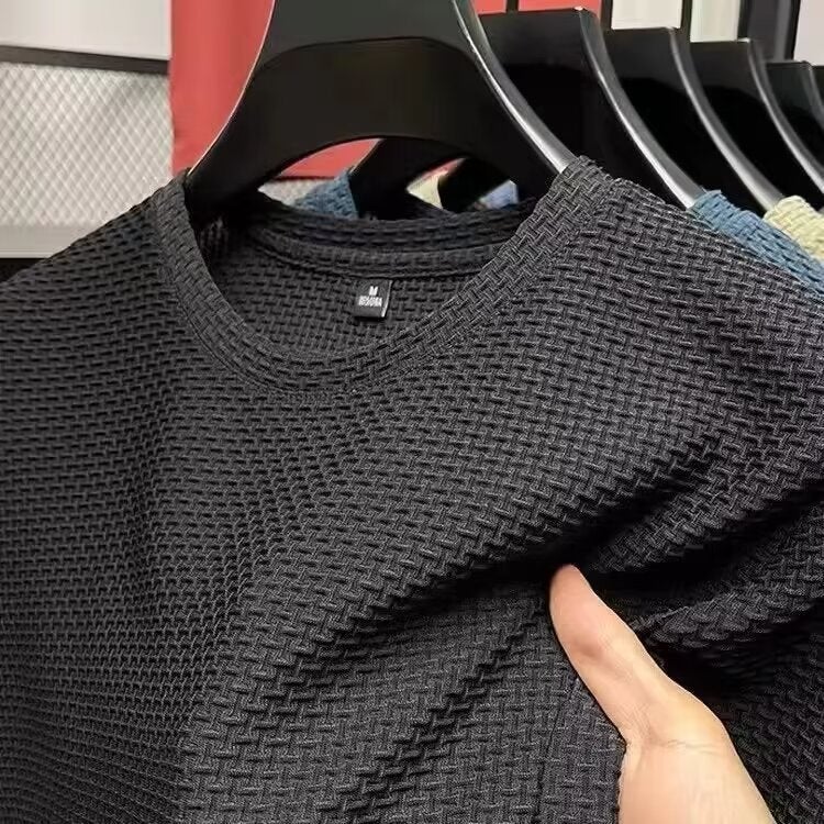 Bamboo Mesh Ice Silk T-Shirt Men'S Sweat-Absorbent Thin Half-Sleeve - Image 2