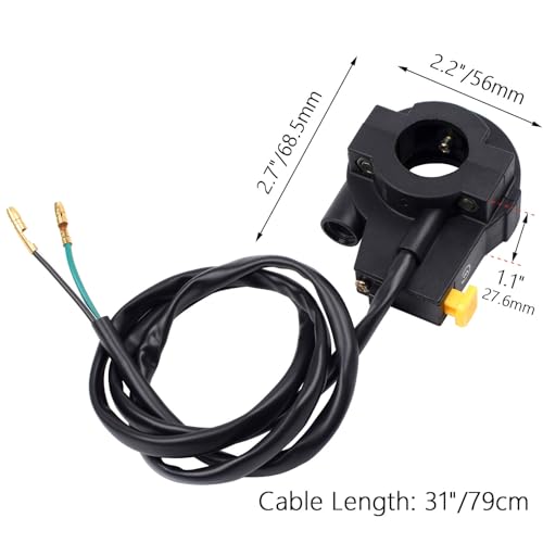 Royitay 7/8" Twist Throttle Accelerator Handle Grips, 75" Throttle Cable With ON OFF Switch for Mini Bike 49cc 50cc 80cc 90cc 110cc 125cc 212cc Pit Bike Dirtbike Go Kart Zooma Stand Up Gas Scooter - Image 4