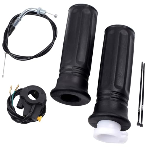 Royitay 7/8" Twist Throttle Accelerator Handle Grips, 75" Throttle Cable With ON OFF Switch for Mini Bike 49cc 50cc 80cc 90cc 110cc 125cc 212cc Pit Bike Dirtbike Go Kart Zooma Stand Up Gas Scooter - Image 1