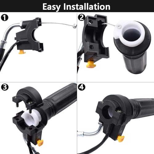 Royitay 7/8" Twist Throttle Accelerator Handle Grips, 75" Throttle Cable With ON OFF Switch for Mini Bike 49cc 50cc 80cc 90cc 110cc 125cc 212cc Pit Bike Dirtbike Go Kart Zooma Stand Up Gas Scooter - Image 5