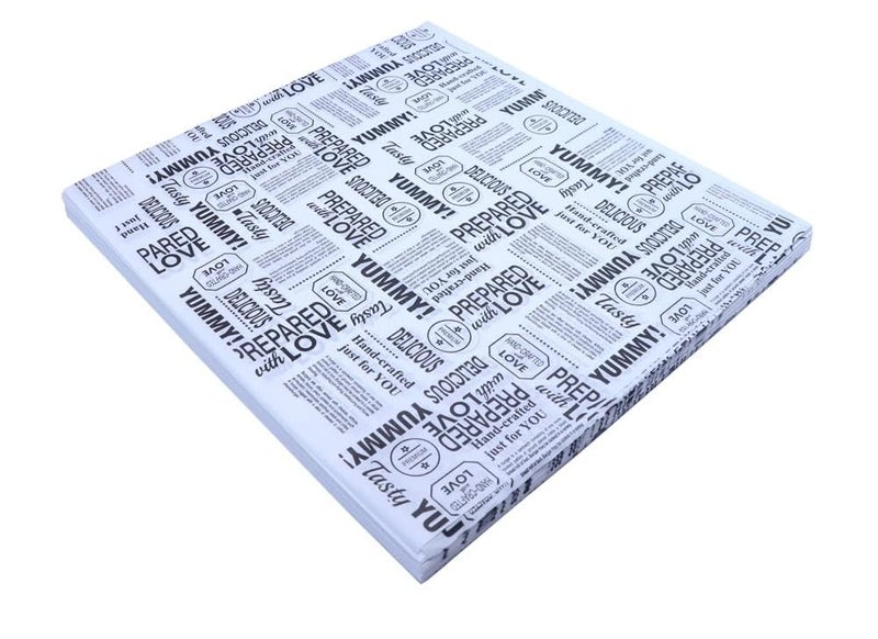 Inditradition Food-Grade Food Wrapping Paper, Leak-Proof (Pack of 250 Sheets, 11 x 12, Black & White Newspaper Print) - Image 2