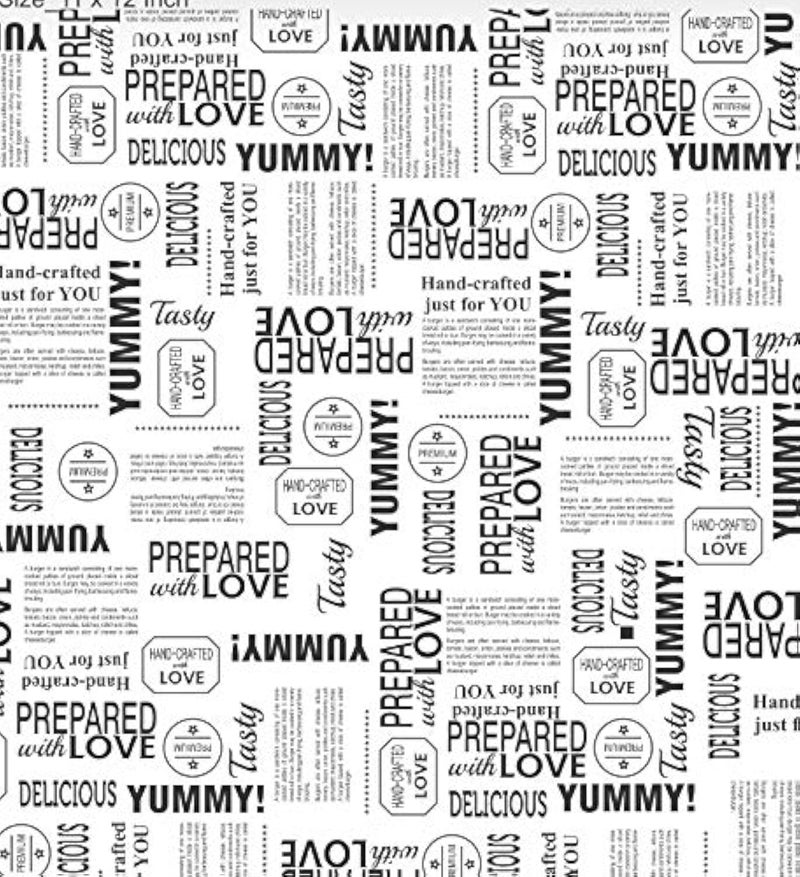 Inditradition Food-Grade Food Wrapping Paper, Leak-Proof (Pack of 250 Sheets, 11 x 12, Black & White Newspaper Print) - Image 1