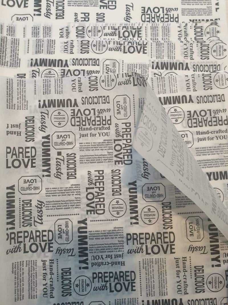 Inditradition Food-Grade Food Wrapping Paper, Leak-Proof (Pack of 250 Sheets, 11 x 12, Black & White Newspaper Print) - Image 3