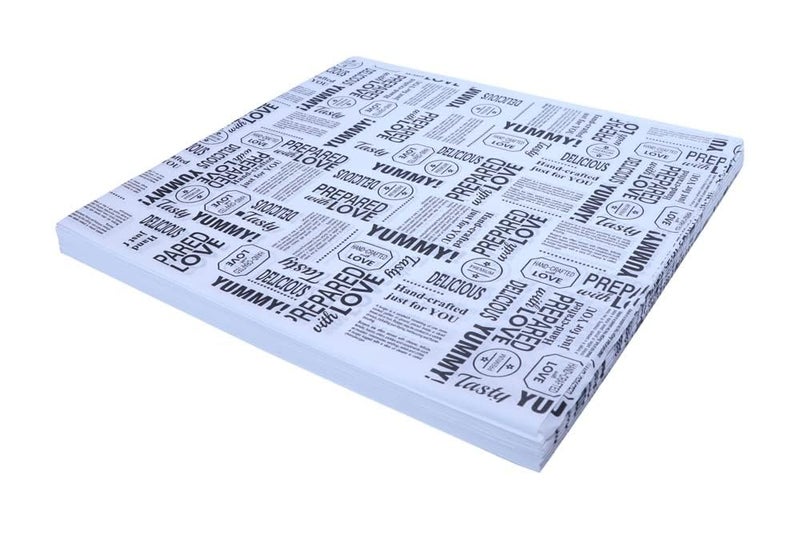 Inditradition Food-Grade Food Wrapping Paper, Leak-Proof (Pack of 250 Sheets, 11 x 12, Black & White Newspaper Print) - Image 4