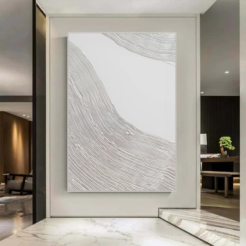 ماركتنا لوحة جداربة قماشية مطبوعة بتصميم اللوحة الجبسية مع برواز مجوف مقاس (40×60) قطعة واحدة - Image 3