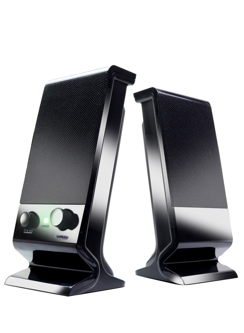 كيلا مكبر صوت كمبيوتر صغير الحجم وأنيق، مزود بتحكم في مستوى الصوت ومقبس صوت 3.5 ملم، يعمل بمنفذ USB، مناسب لشاشات الكمبيوتر والأجهزة اللوحية والهواتف المحمولة. سماعات كمبيوتر, سماعة كمبيوتر, مكبر صوت للكمبيوتر - Image 1