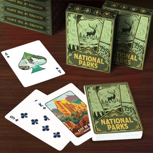 99FOX Nature Reserve National Park Playing Cards Premium Black Core Paper Poker Deck with Linen Texture Scenic Landscape Wildlife Art Gift for Card Game Lovers Family Collectors - Image 5