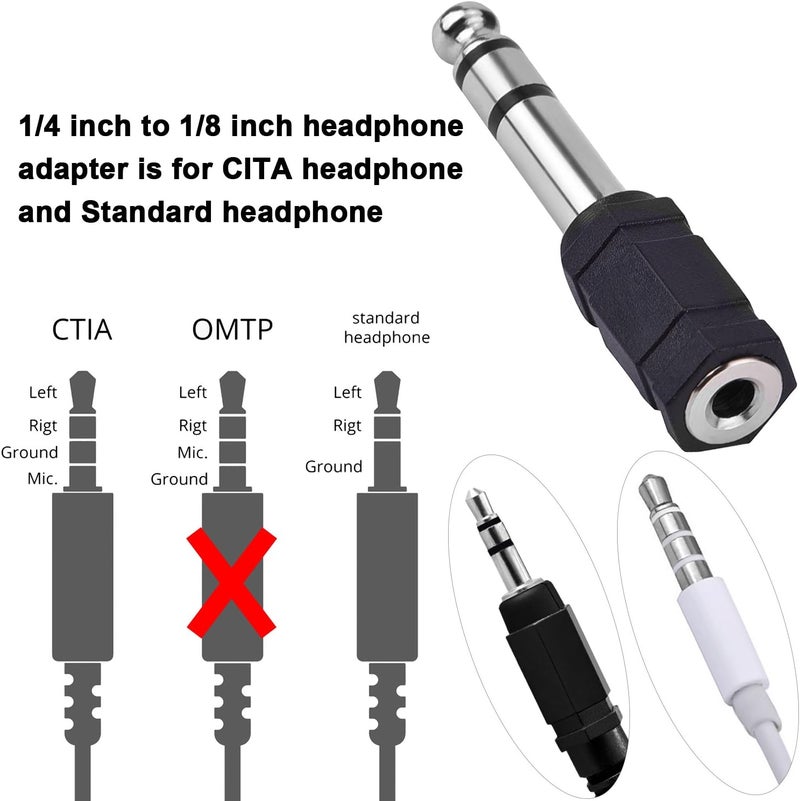 eBoot 635mm to 35mm Adapter 635 mm 14 Inch to 35 mm 18 Inch Adapter Female Stereo Audio Earphone 5 Pieces Black - Image 4