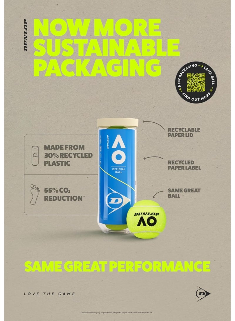 Dunlop Tennis Ball Australian Open tennis ball - for sand, hard court and turf - Image 3