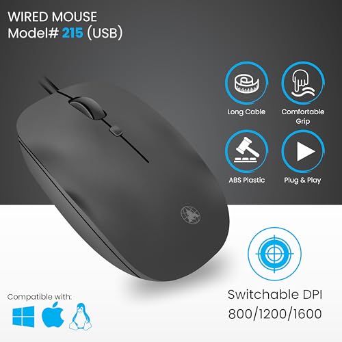 Prodot 5-in-1 Wired Combo Pack | Wired Keyboard + Quad Optical Mouse with Adjustable DPI + 4 in1 Port USB Hub + USB Type-A to Type-C Converter + Anti-Slip Mouse Pad | for Laptop/Desktop/PC - Image 2