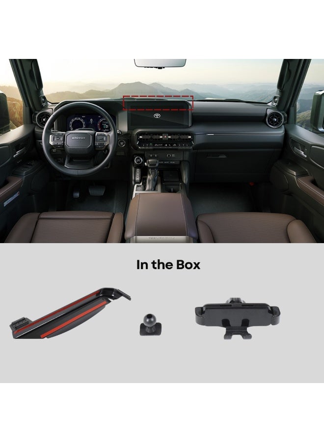 TRX AUTO Phone Holder & Dashboard Screen Storage Box for Toyota Prado LC250 2024–2026 | Strong Grip Mount | Non-Blocking AC Design | Easy Installation | Secure 360° Phone Holder - Image 4