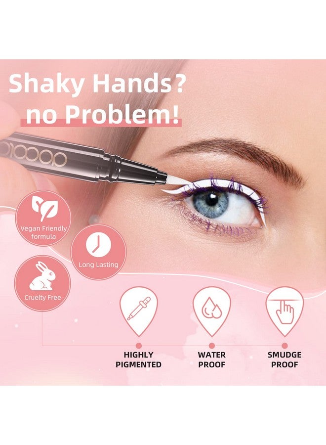 docolor Waterproof Eyeliner Pen Longwearing With Ultrafine Tip Liquid Eye Liner (White) - Image 3