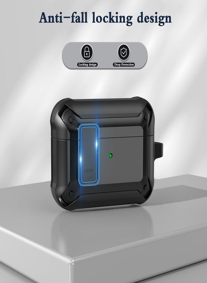 R-fun غطاء R-fun لحافظة AirPods Pro 3 (2025) مع طقم تنظيف، مقاوم للصدمات شديد التحمل من الدرجة العسكرية مع غطاء منبثق تلقائيًا لعلبة شحن USB-C من الجيل الثالث لسماعات AirPods Pro 2025، أسود - Image 3