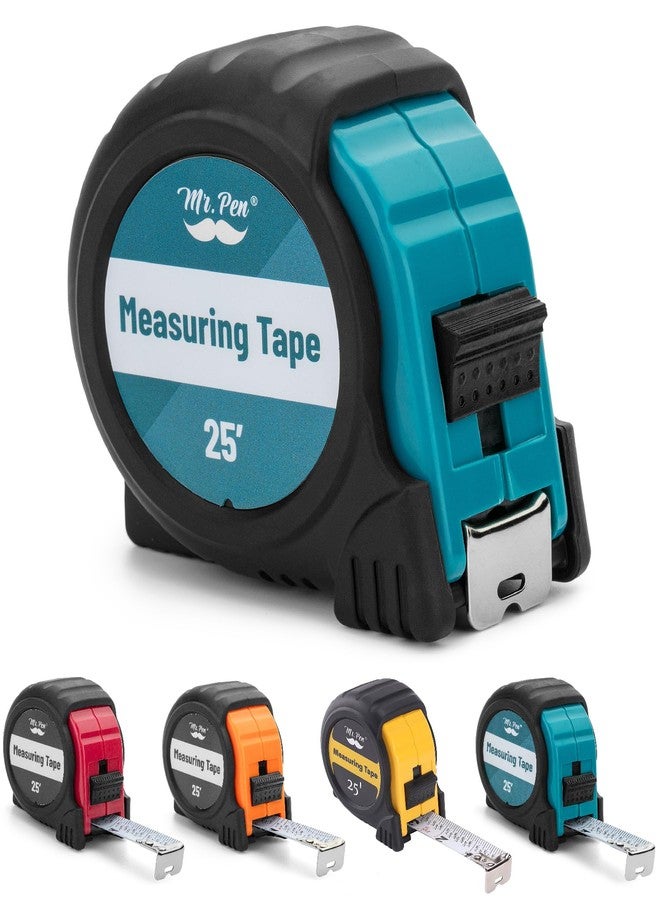 Mr. Pen- Tape Measure, 25-Foot, Steel Measuring Tape, Retractable Measuring Tape, Tape Measure with Fractions, Easy Read Tape Measure, Tape Measure 25 ft, Steel Tape Measure, Teal/Black