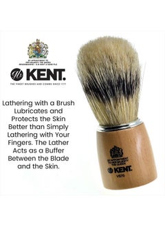 KENT Kent VS70 Natural Badger Bristle Beechwood Shaving Brush for Men for Safety Razor, Shaving Razors for Men. Perfect Lather Shaving Brush for Shave Cream, Shaving Soap. Kent Luxury Shaving Since 1777  - Image 3