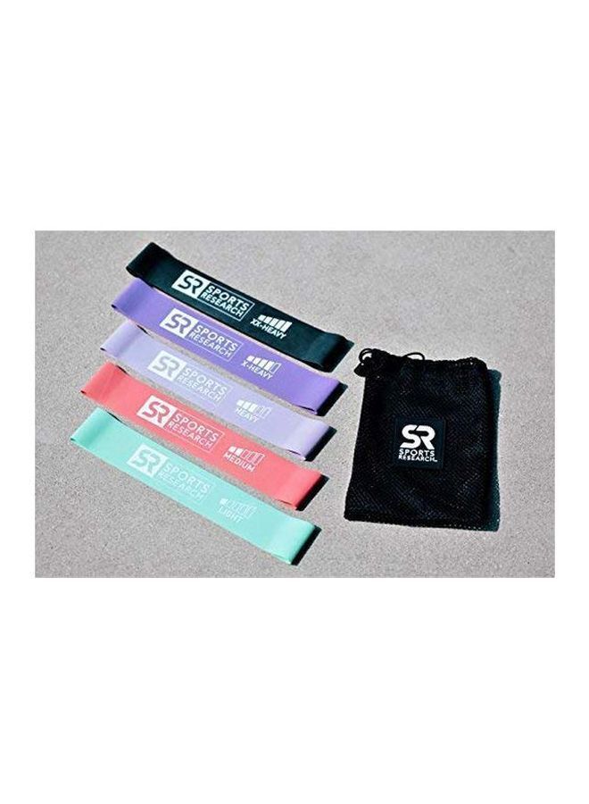 NIBEMINENT Pack Of 5 Workout Resistance Band With Carrying Bag - Image 2