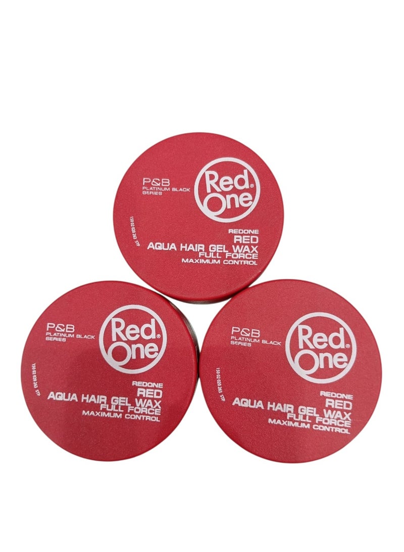Red One Red Aqua Hair Wax – Full Force Hold & Natural Shine 50ml×3 - Image 1