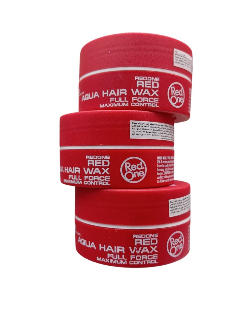 Red One Red Aqua Hair Wax – Full Force Hold & Natural Shine 50ml×3 - Image 2