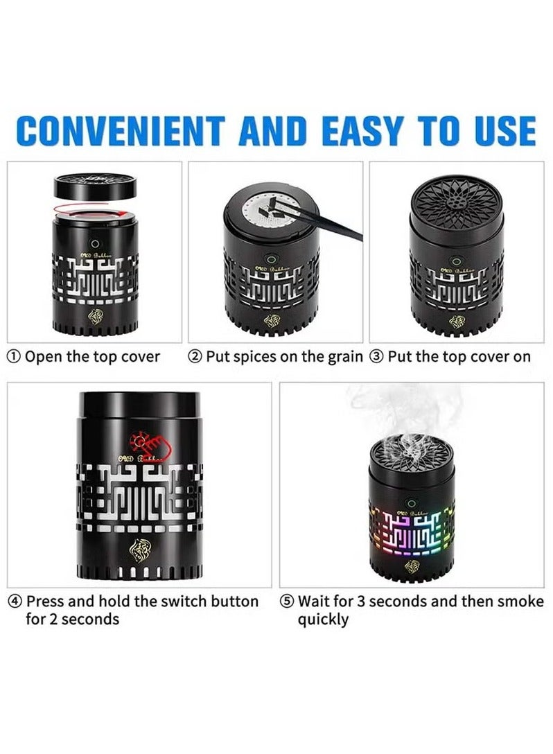 Bakhoor Arabic Electric Incense Oud Burner with Full Quran Muslim Speaker Remote and App Control - Image 3