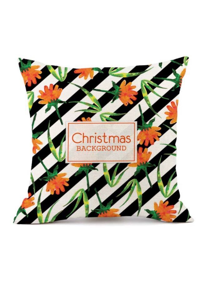 NIBEMINENT Background Printed Cushion Cover Black/White/Orange 45x45cm