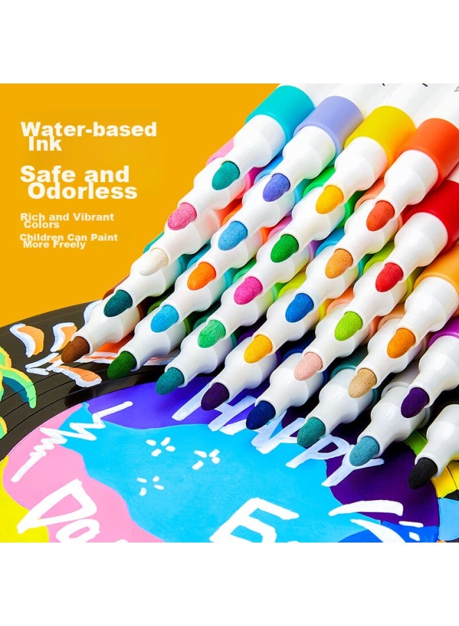 Touch Mark Acrylic Markers, 24 Colors, Graffiti Acrylic Pens, Quick-drying, Waterproof, Non-translucent, Hand-drawn Pens, Diy Paint Brushes, Marker Pens, Back-to Gifts For Students And Children - Image 5