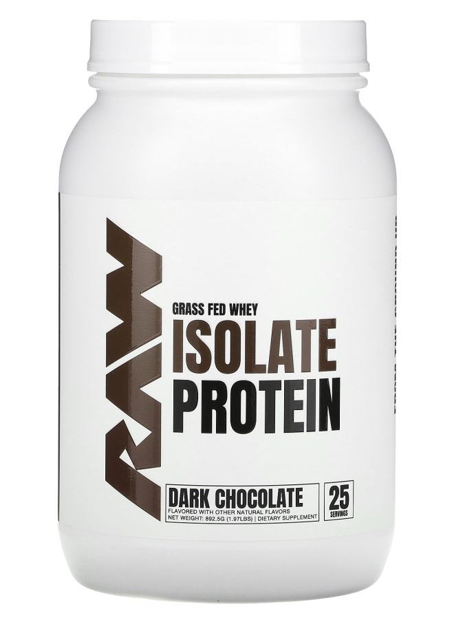 Raw Nutrition Grass Fed Whey Isolate Protein Dark Chocolate 1.97 lb (892.5 g) 