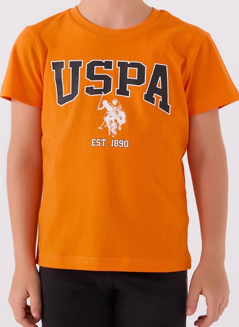 U.S. Polo Assn. U.S. Polo Assn. Boys Orange Bermuda Set - Image 4