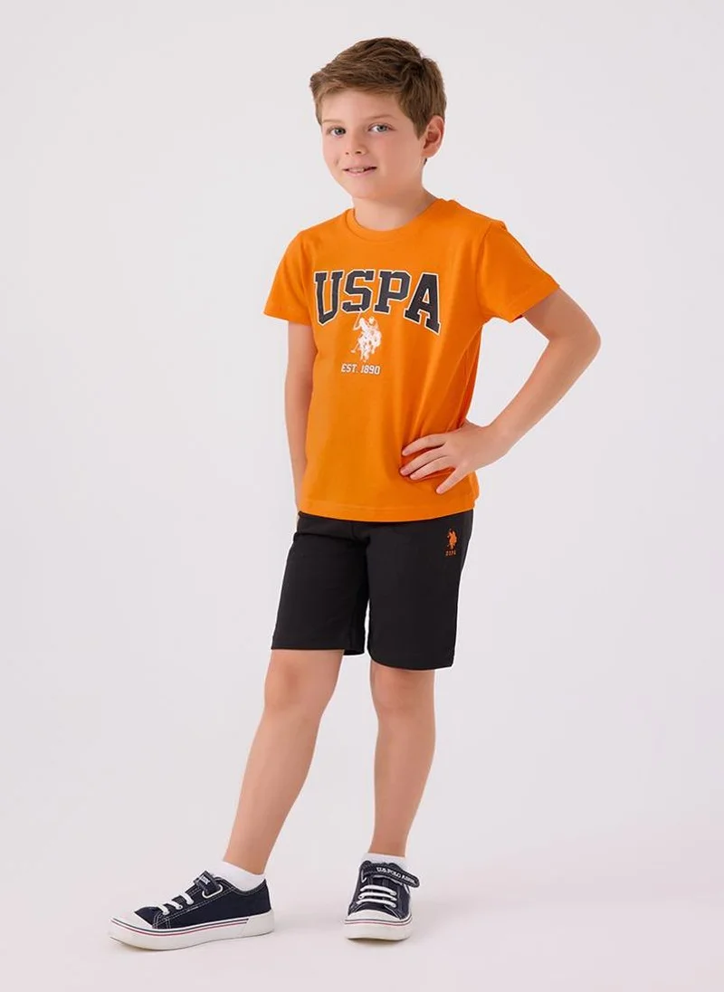 U.S. Polo Assn. U.S. Polo Assn. Boys Orange Bermuda Set
