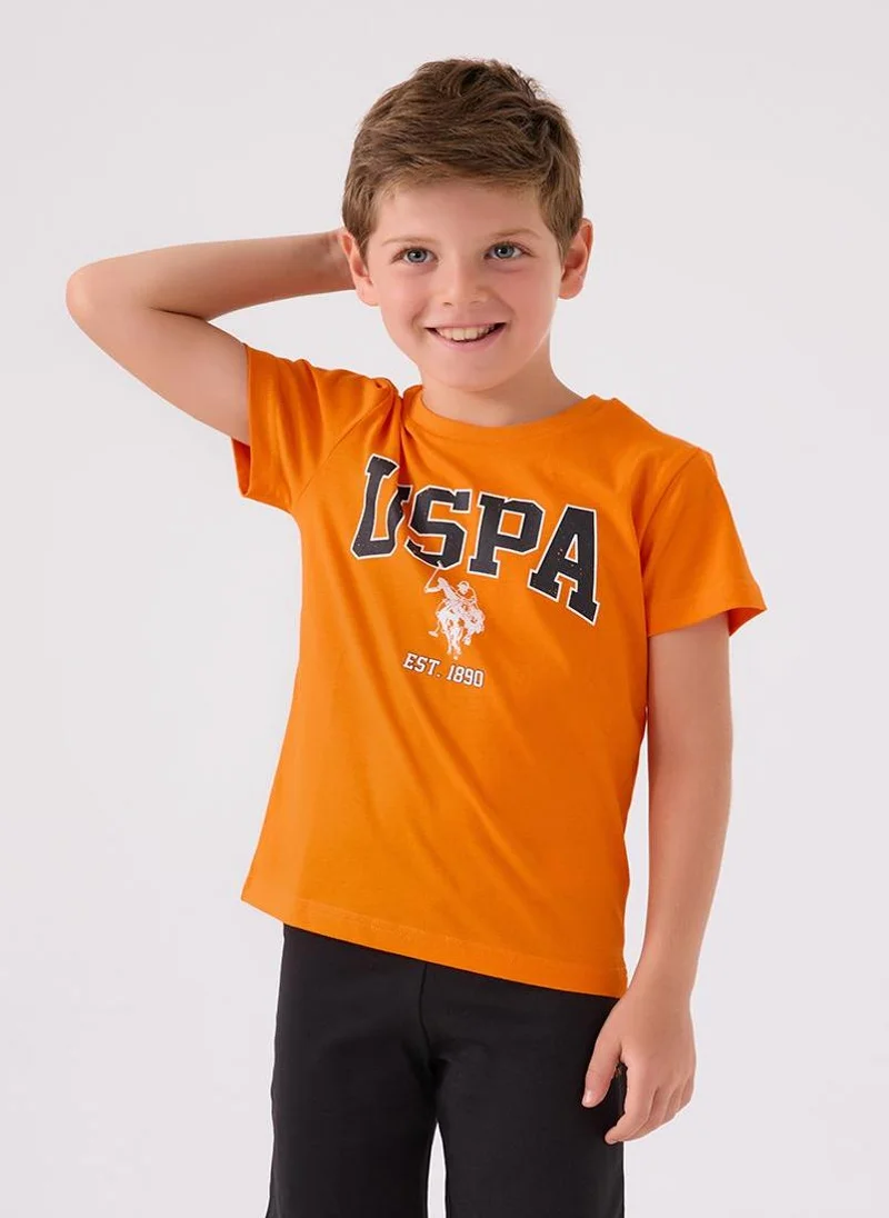 U.S. Polo Assn. U.S. Polo Assn. Boys Orange Bermuda Set