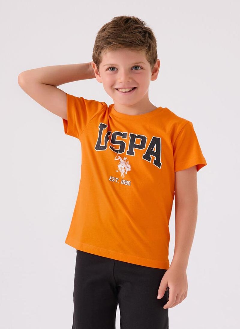 U.S. Polo Assn. U.S. Polo Assn. Boys Orange Bermuda Set - Image 2