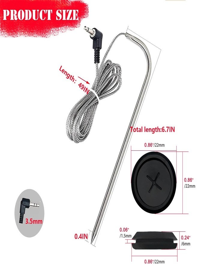 FCCUM AONELAS Replacement Meat Probe for Pit Boss Pellet Grill, Compatible with Pit Boss Series Pellet Grill and Smoker, 3.5 mm Plug, 2 Waterproof Temperature Probes… - Image 3