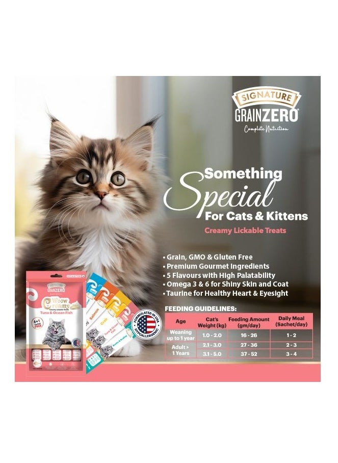 Grain Zero Creamy Lickable Cat Treats Ocean Fish 5 x 15g  - Image 4