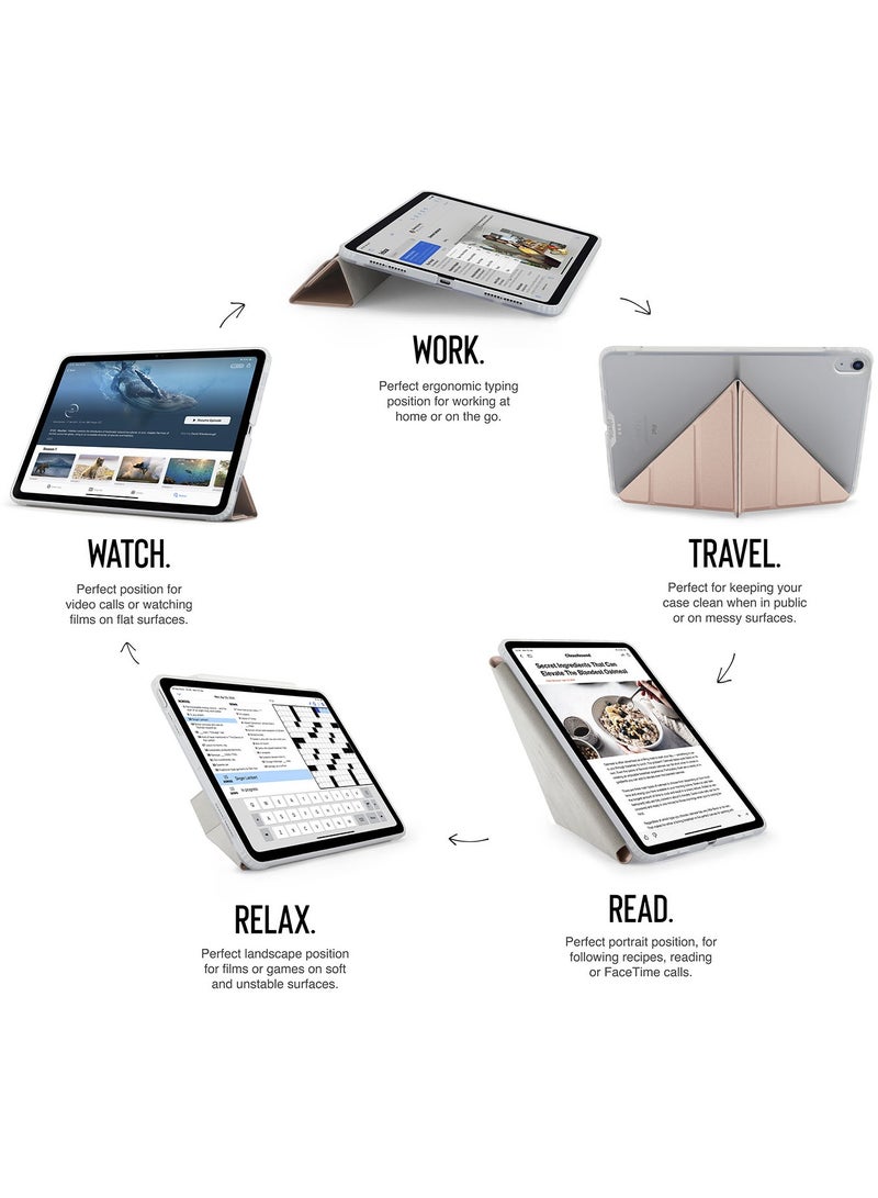 Pipetto Origami No1 for Apple iPad AIR 13 inch Case (2024) M2 Smart Cover with 5 in 1 Stand - Metallic Pink - Image 2