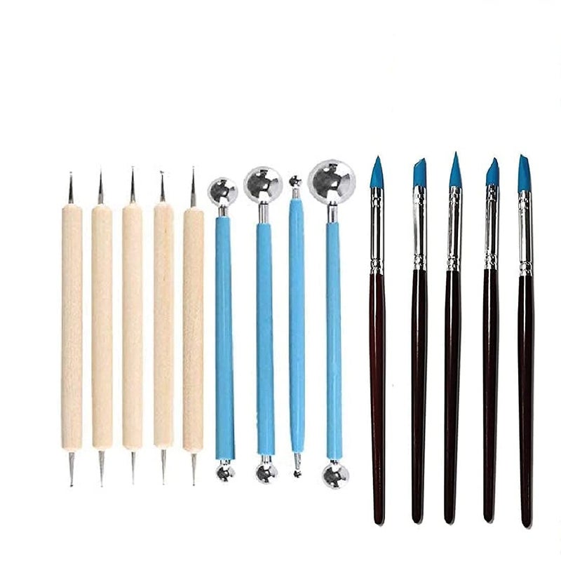 kreni enterprises 14 Pcs Pottery Tools Clay Modelling Tools Polymer Clay Modelling Tools Sculpting Tools Set for Engraving Embossing Shaping DIY Arts Crafts - Image 1
