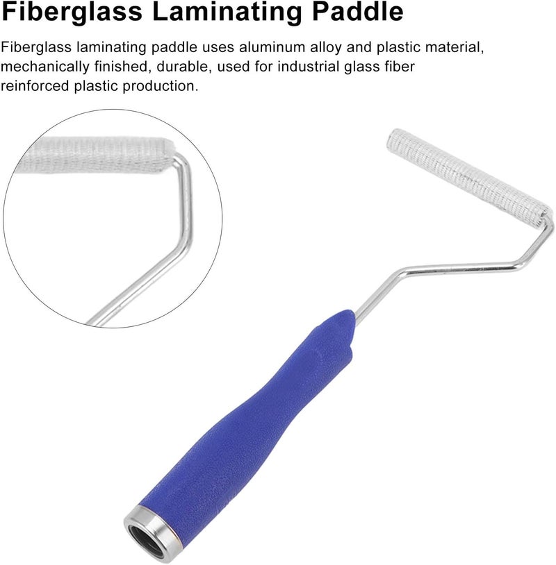 Fiberglass Laminating Roller with Acetone Washable Aluminum Alloy Head Efficient Bubble Paddle Tool for FRP Production, Resin Coating Leveling and Compaction, - Image 5
