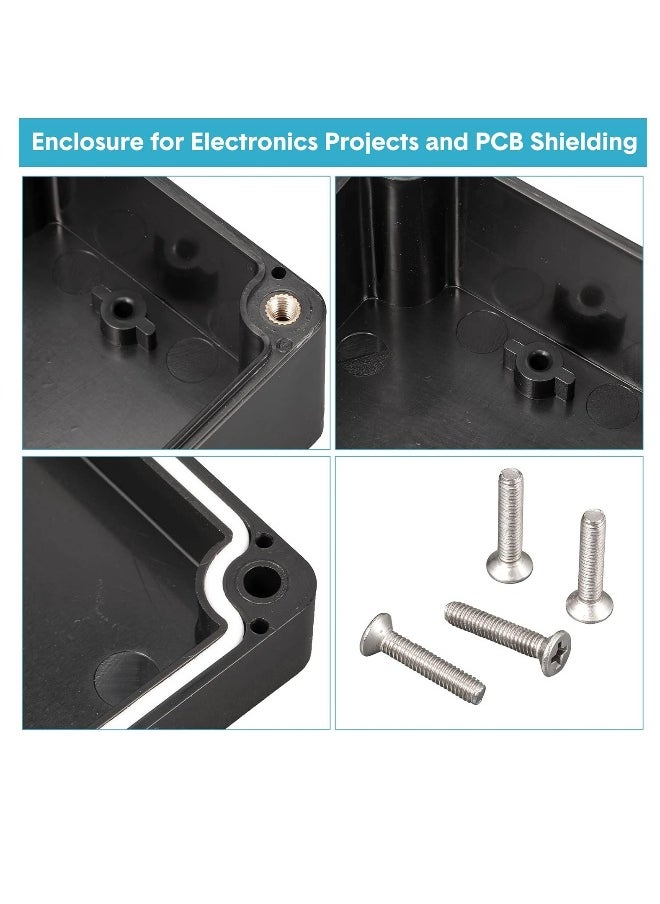Generic 4 Pieces Plastic Junction Box Waterproof Project Box Electrical Box Electrical Enclosure Box Outdoor Electrical Project Case Black 3.94 x 2.68 x 1.97 Inches for Outdoor Use  - Image 4
