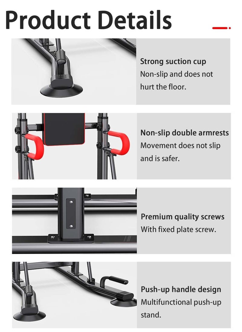Viden Pull-Up Rack Home Fitness Table Tower Push-Up Table Strength Trainer Abdominal Arm Whole Body Muscle Training Height Adjustable Whole Family Use Office Gym Pull-up Bars  - Image 4