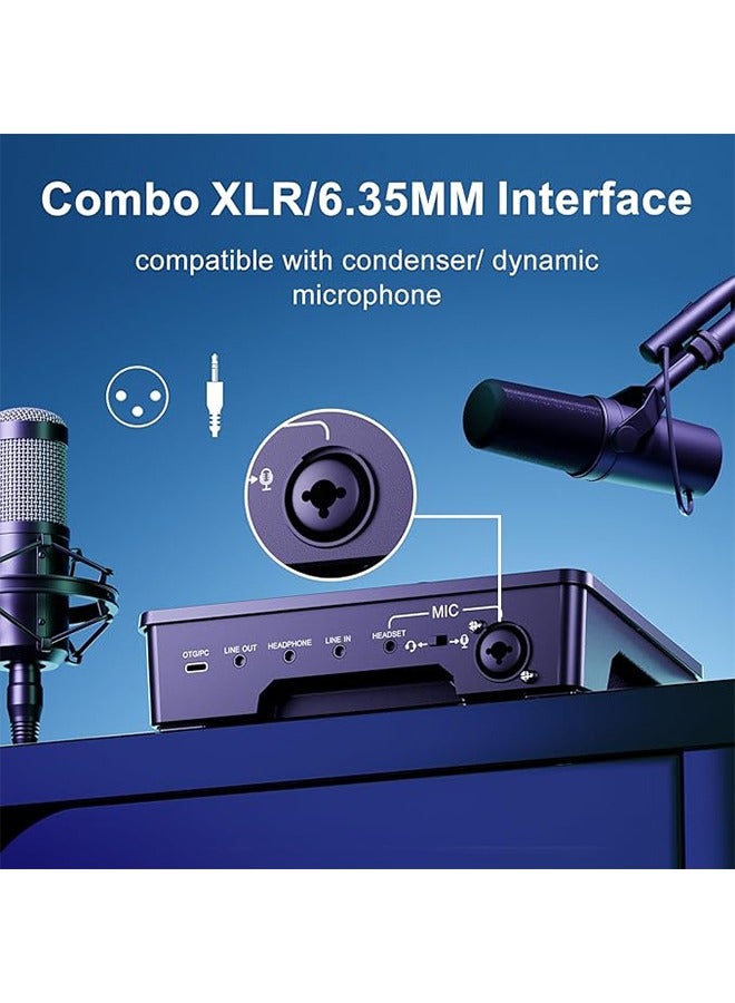 EHOME Gaming Audio Mixer, Streaming RGB PC Mixer with XLR Microphone Interface, Individual Control, Volume Fader, Mute Button, 48V Phantom Power, for Podcast,Recording,Vocal,Game Voice - Image 4