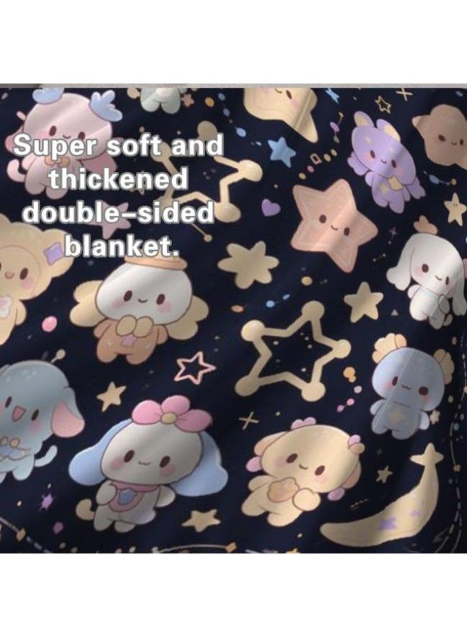 عام بطانية رقيقة من الفانيلا الكرتونية للأطفال والرضع (دافئة ومريحة، ومناسبة للنوم والألعاب) 70 سم * 100 سم - Image 1