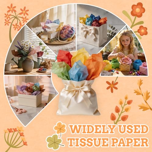Alotpower 150 Sheets Tissue Paper Bulk, 30 Colors 14x20 Inch Colored Tissue Paper for Gift Bags,DIY Crafts,Party Decorations,Gift Wrapping & Packaging Supplies - Image 5
