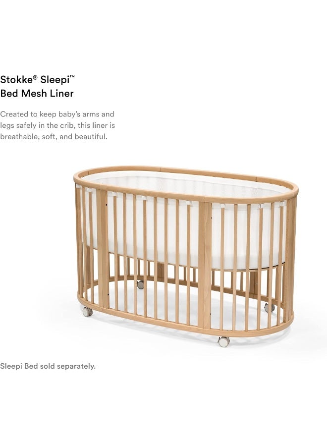 Stokke Sleepi Mesh Liner V3 for Baby Bed - Breathable 3D Mesh for Safe Sleep - Machine Washable - White - Image 3