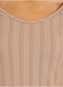 Styli Jacquard Rib Lettuce Hem Nightdress  - Image 3