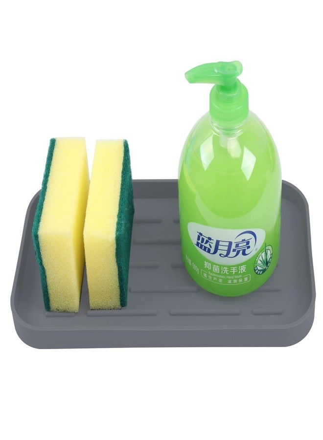 نايس داي حامل إسفنج سيليكون من نايس داي، منظم حوض المطبخ للإسفنج، موزعات الصابون، أدوات التنظيف، وغيرها من ملحقات غسل الأطباق، مقاوم للماء، متين، مرن، مانع للانزلاق، سهل التنظيف، رمادي اللون - Image 4