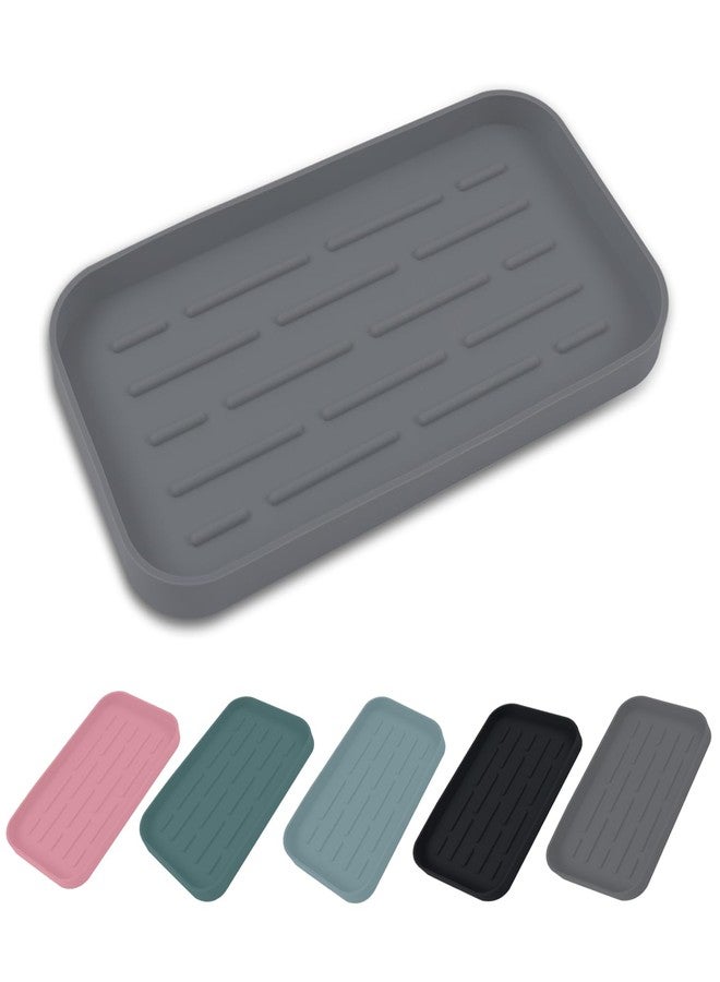 نايس داي حامل إسفنج سيليكون من نايس داي، منظم حوض المطبخ للإسفنج، موزعات الصابون، أدوات التنظيف، وغيرها من ملحقات غسل الأطباق، مقاوم للماء، متين، مرن، مانع للانزلاق، سهل التنظيف، رمادي اللون - Image 1